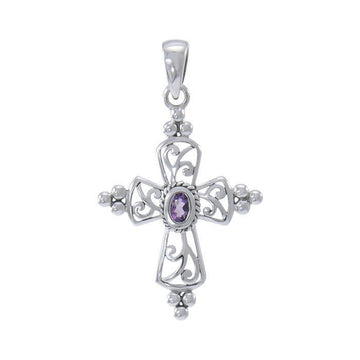 Victorian Cross Gemstone Pendant TPD3956 - Jewelry